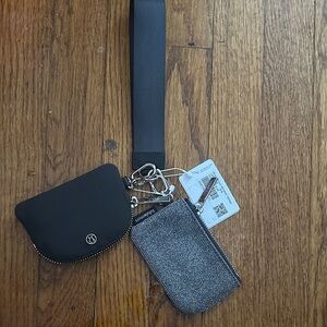 LULULEMON Dual pouch wristlet silver